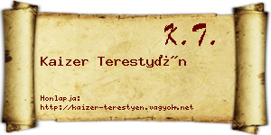 Kaizer Terestyén névjegykártya